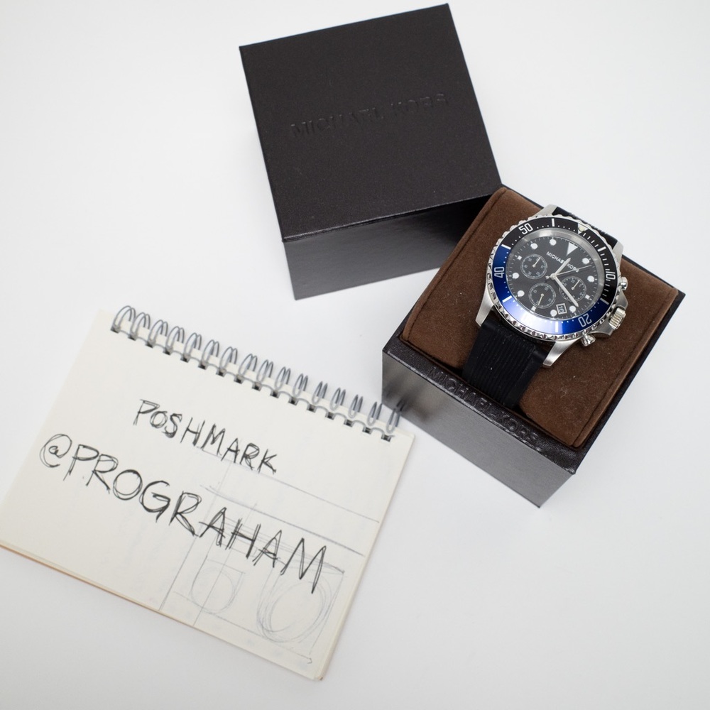 Michael Kors Everest Silicone Navy Black Watch MK8365 - Picture 3 of 13